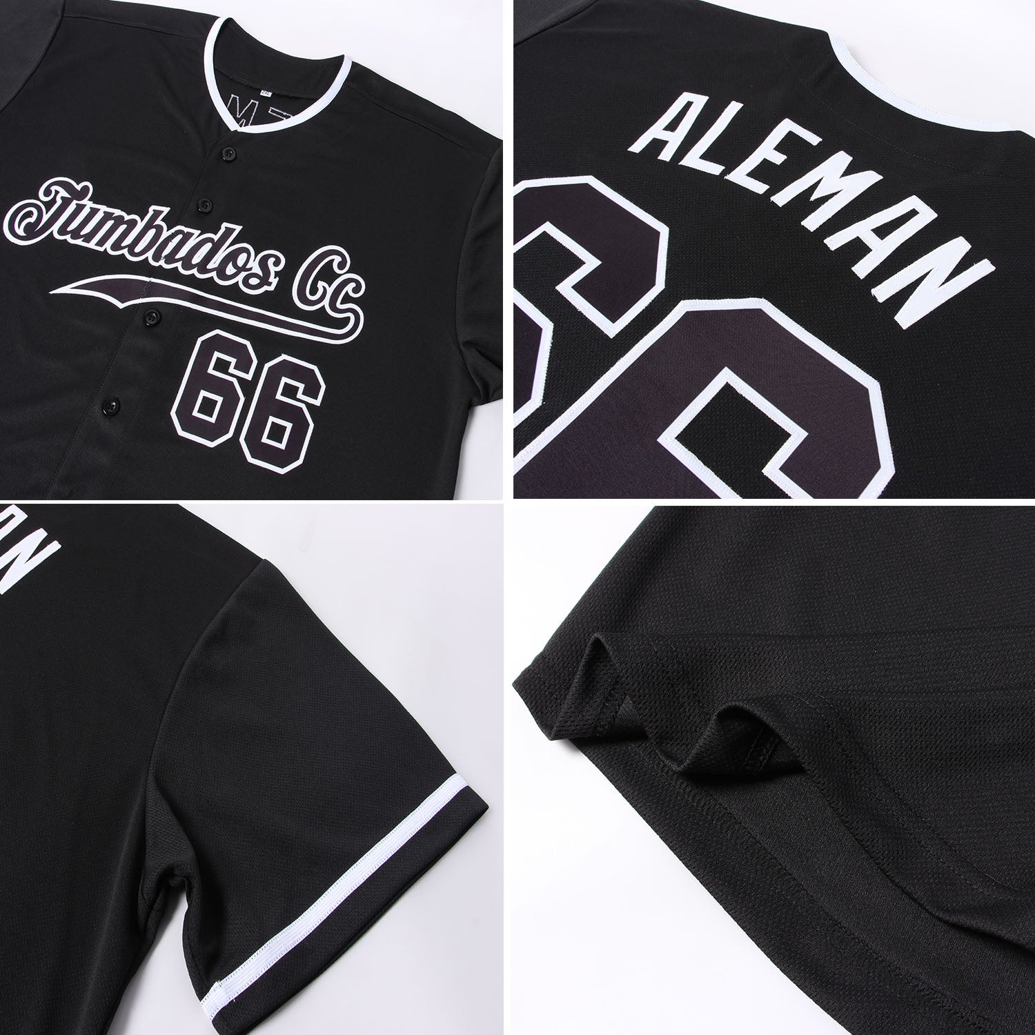 Custom Black Black-White Authentic Baseball Jersey - Image 6