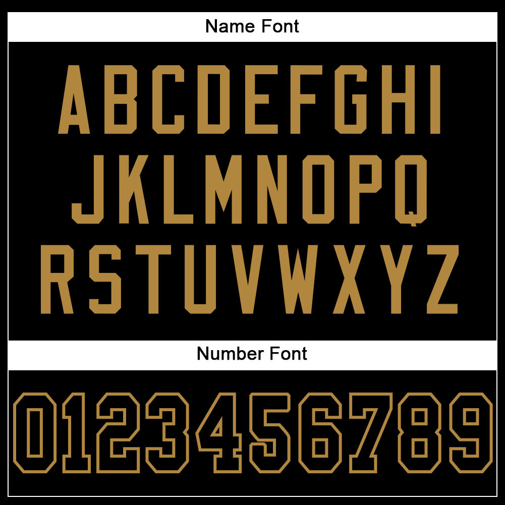 Custom Black Black-Old Gold Mesh Authentic Football Jersey - Image 4