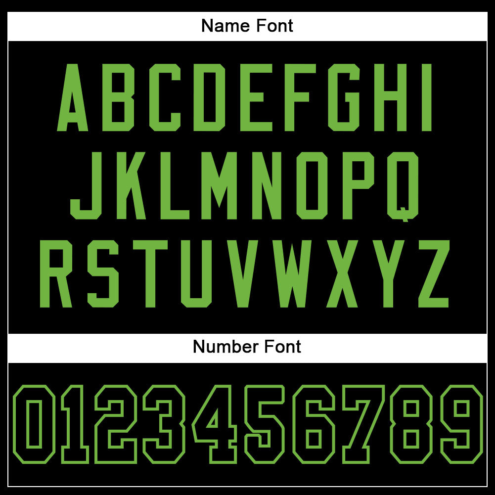 Custom Black Black-Neon Green Mesh Authentic Football Jersey - Image 4