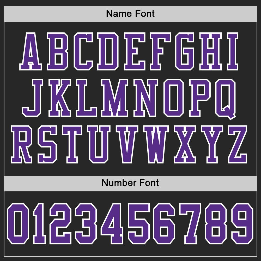 Custom Black Purple-White Mesh Authentic Football Jersey - Image 5