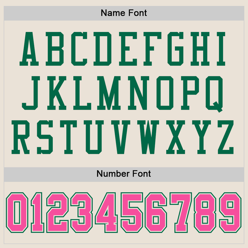 Custom Cream Pink-Kelly Green Mesh Authentic Football Jersey - Image 4