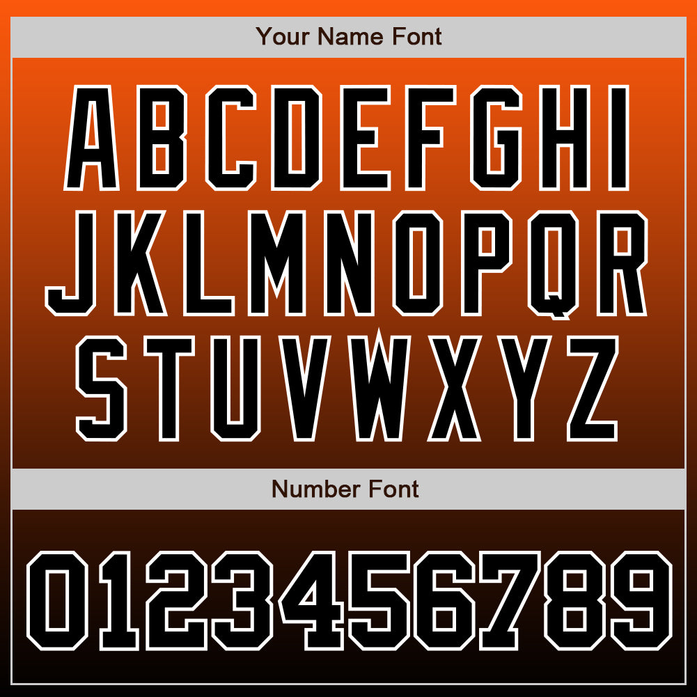 Custom Orange Black-White Authentic Fade Fashion Baseball Jersey - Image 4