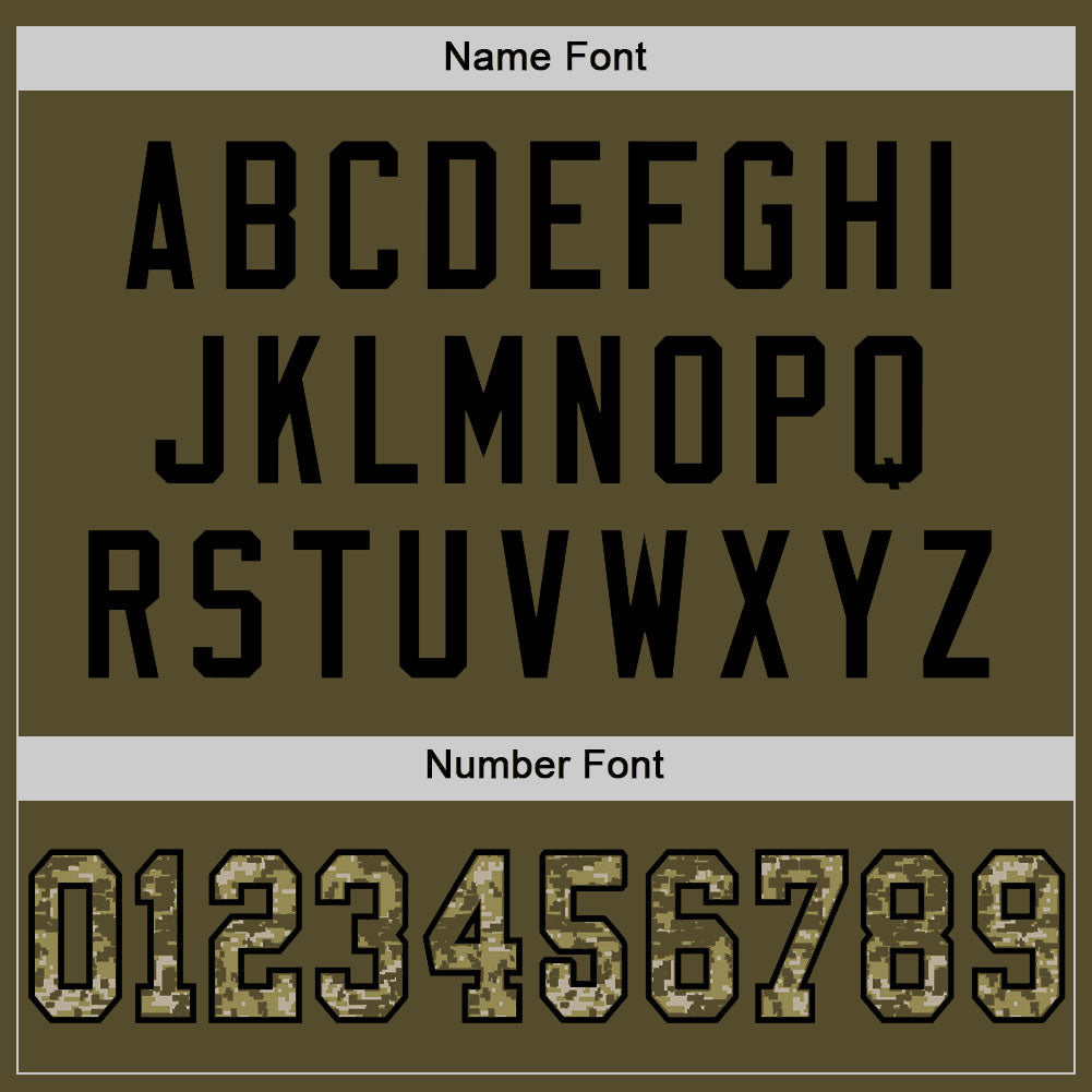 Custom Olive Camo-Black Mesh Authentic Salute To Service Football Jersey - Image 4