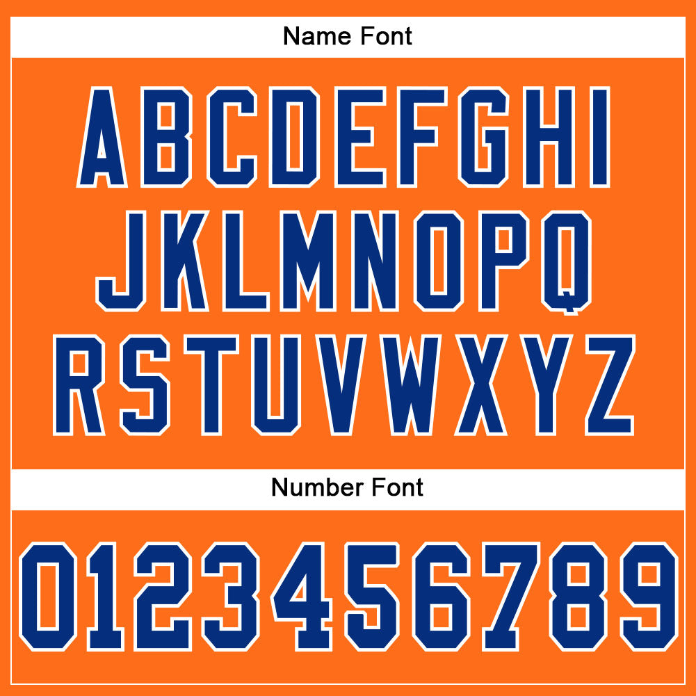 Custom Orange Royal-White Mesh Authentic Football Jersey - Image 5