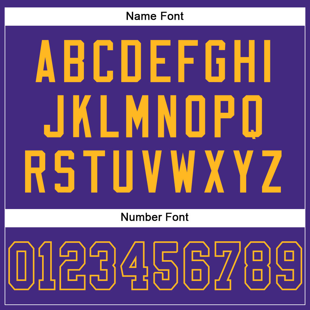 Custom Purple Purple-Gold Mesh Authentic Football Jersey - Image 4