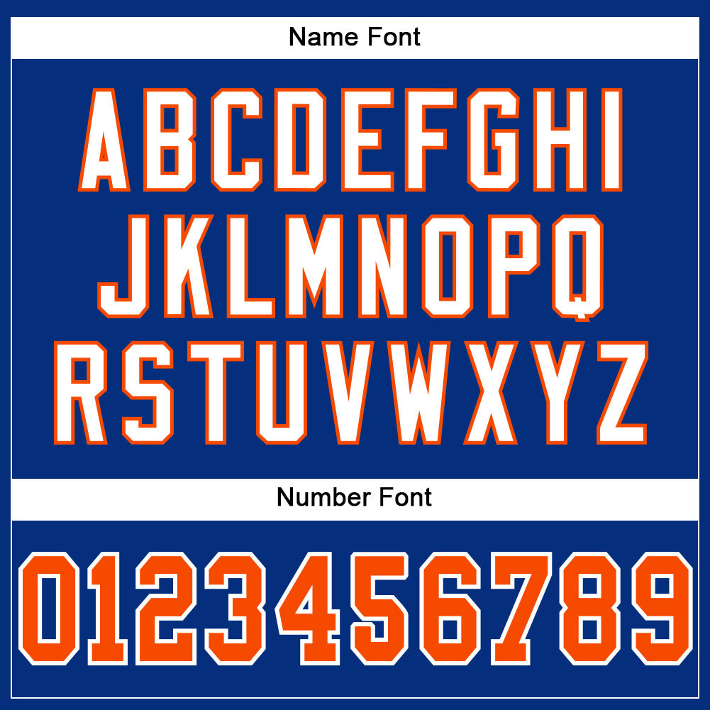 Custom Royal Orange-White Mesh Authentic Football Jersey - Image 4