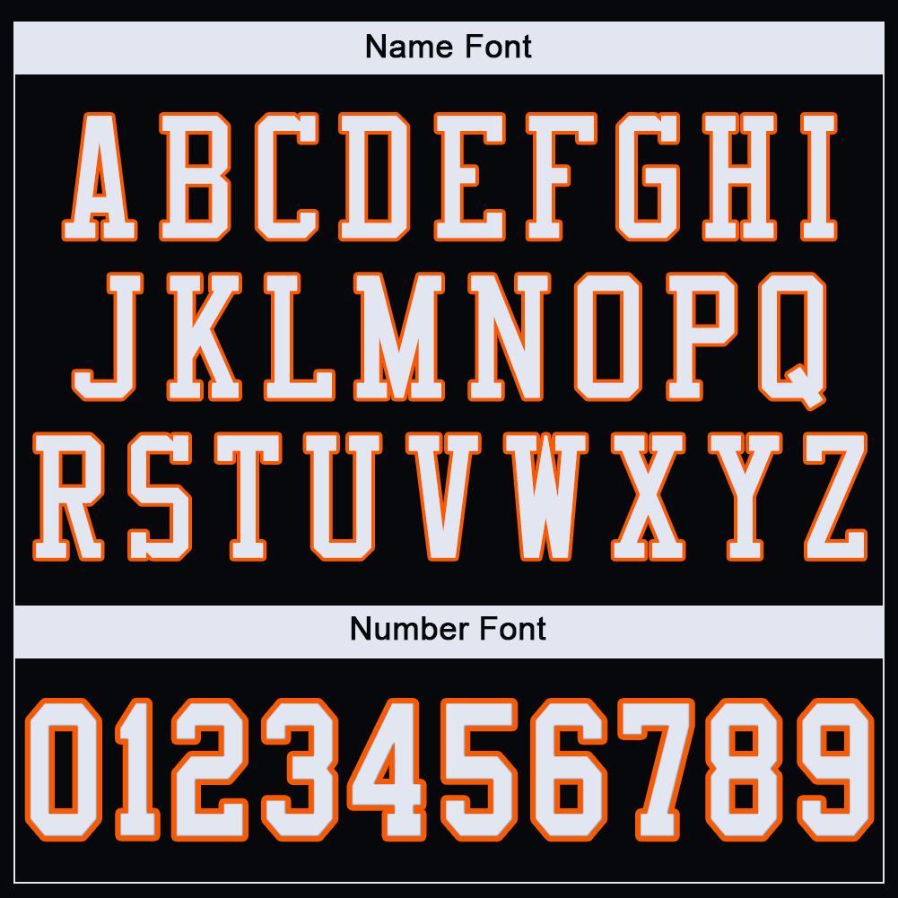 Custom Black White-Orange Mesh Authentic Football Jersey - Image 5