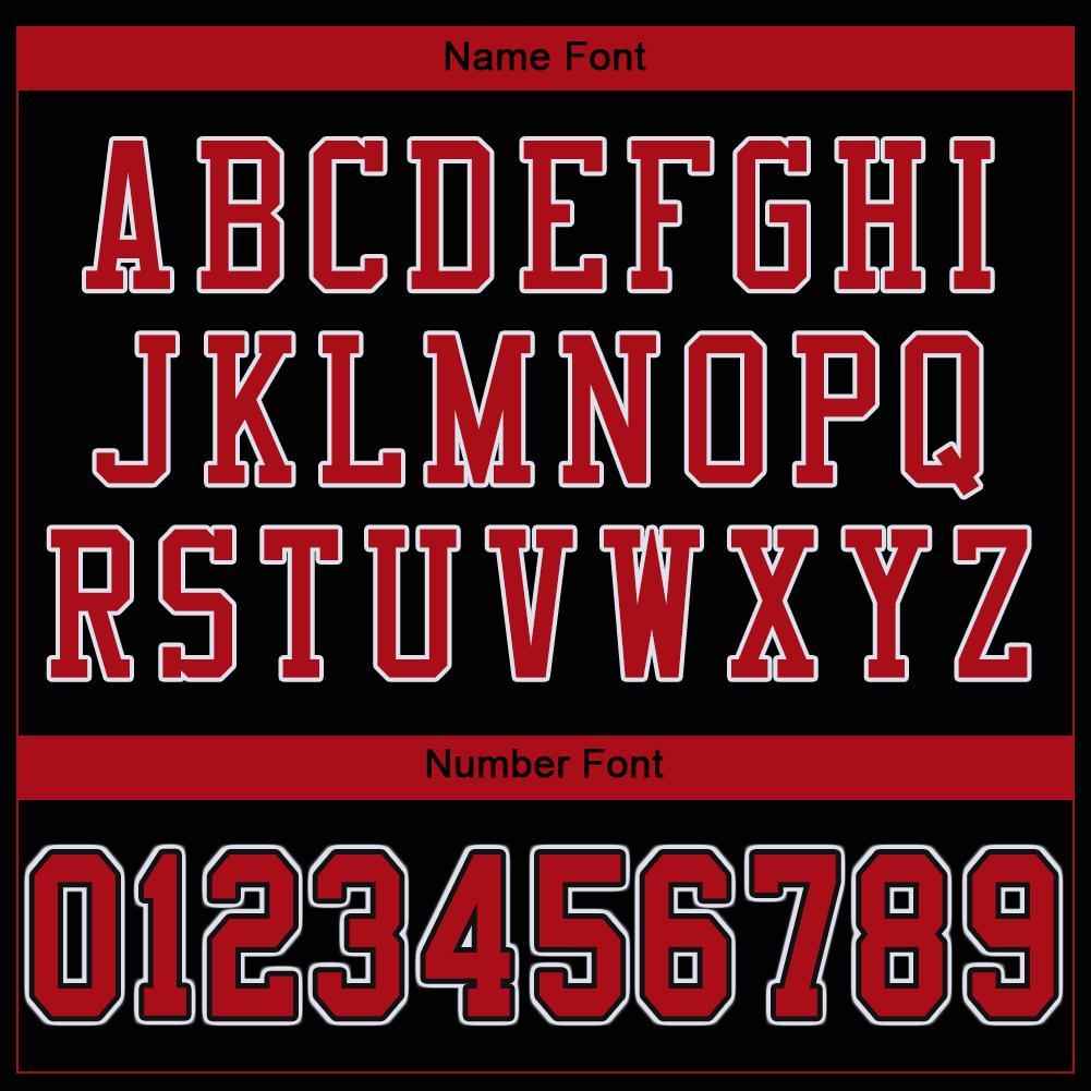 Custom Black Red-White Mesh Authentic Football Jersey - Image 6