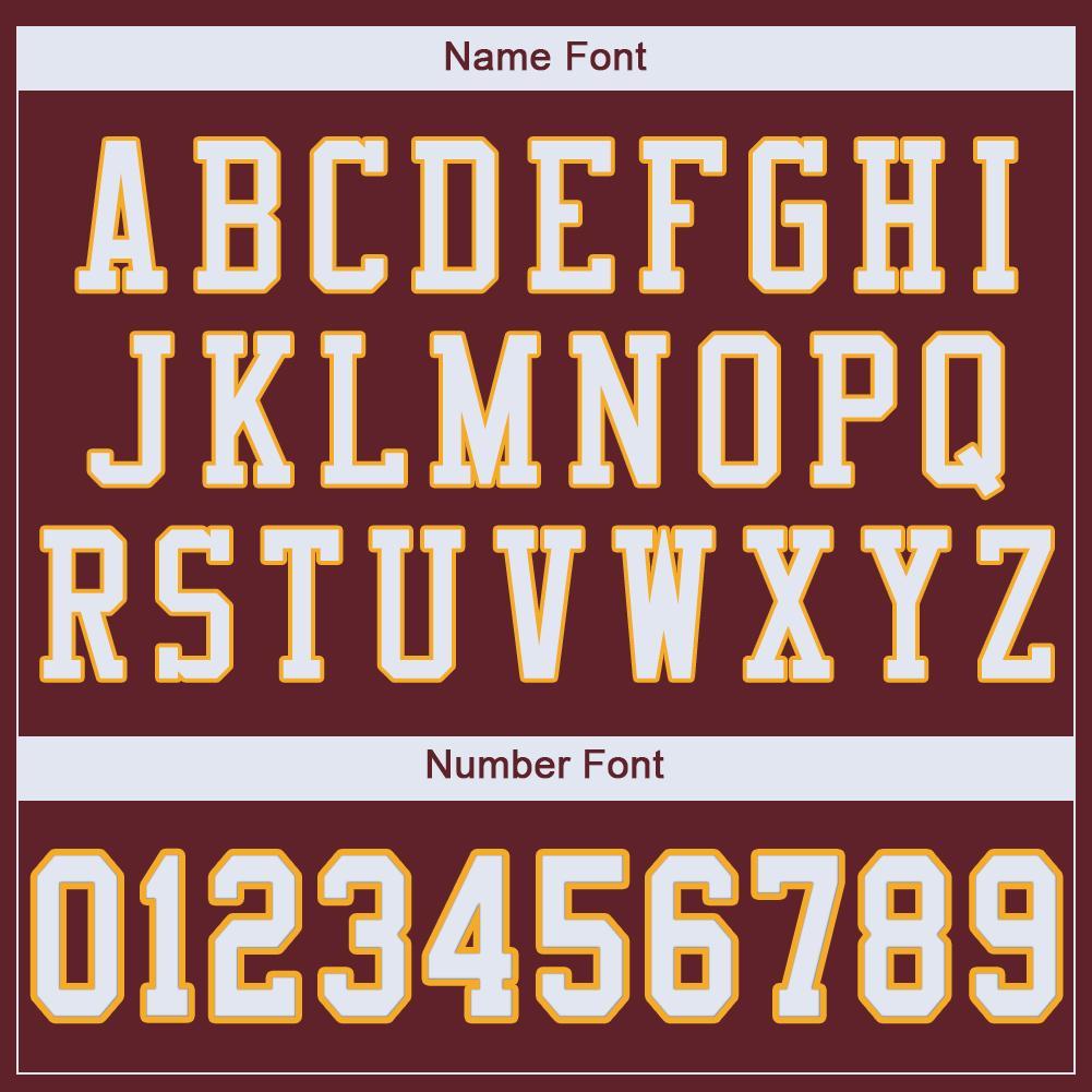Custom Burgundy White-Gold Mesh Authentic Football Jersey - Image 6