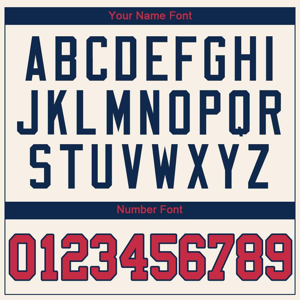 Custom Cream Red-Navy Authentic Baseball Jersey - Image 5