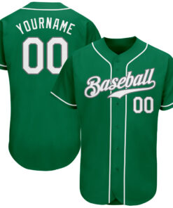 Custom Kelly Green White-Gray Authentic St. Patrick's Day Baseball Jersey