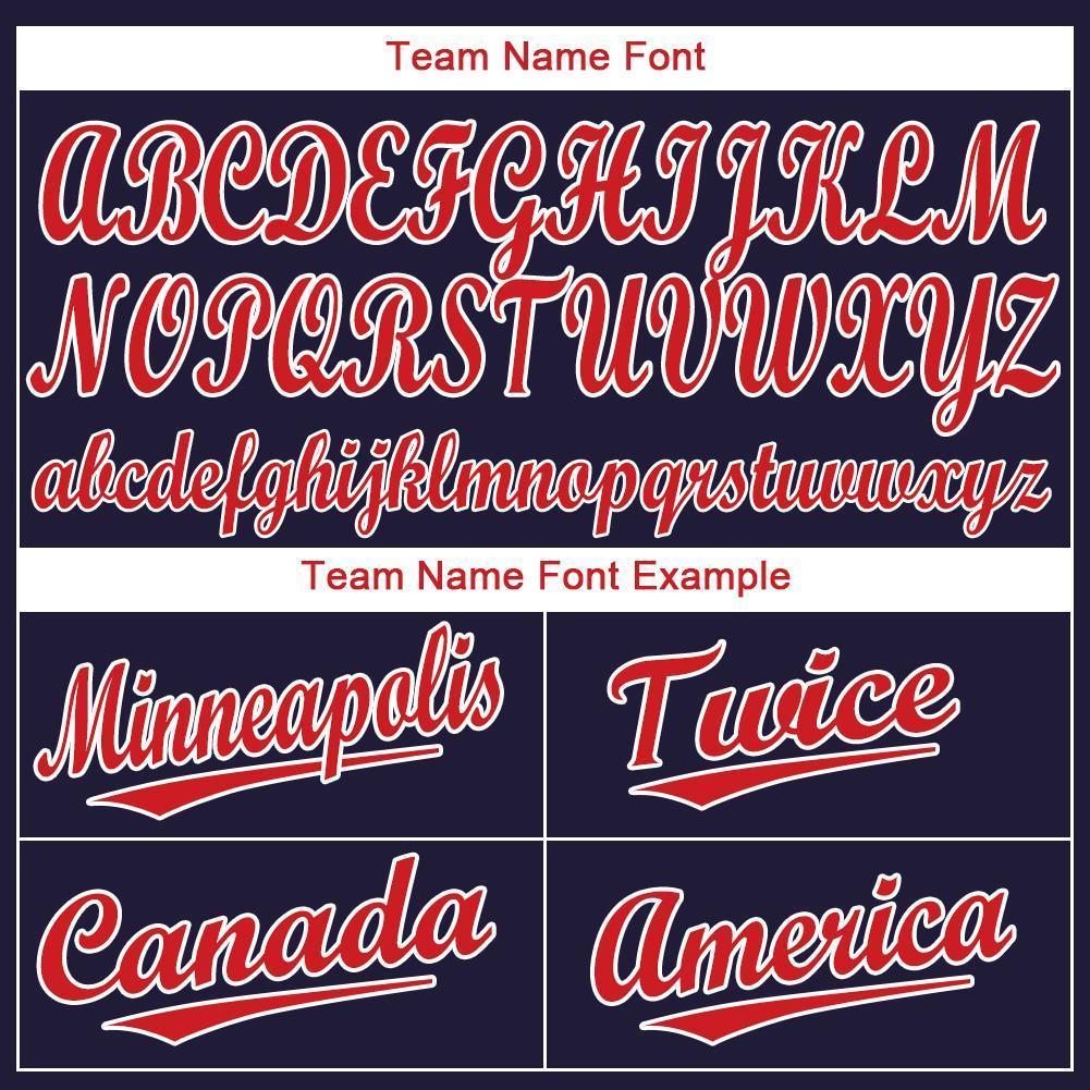 Custom Navy Red-White Baseball Jersey - Image 5