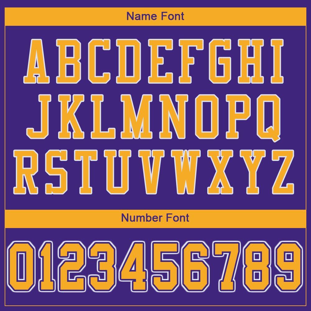 Custom Purple Gold-White Mesh Authentic Football Jersey - Image 5