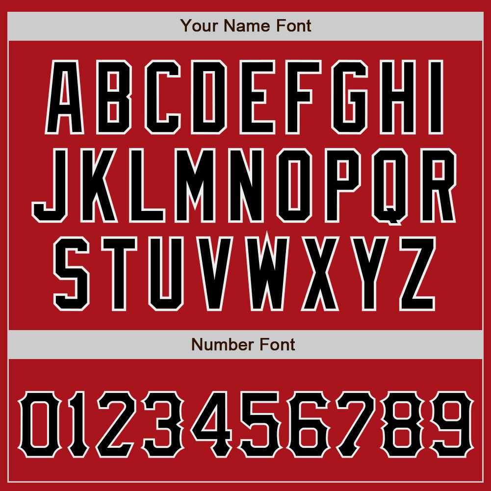 Custom Red Black-White Authentic Baseball Jersey - Image 5