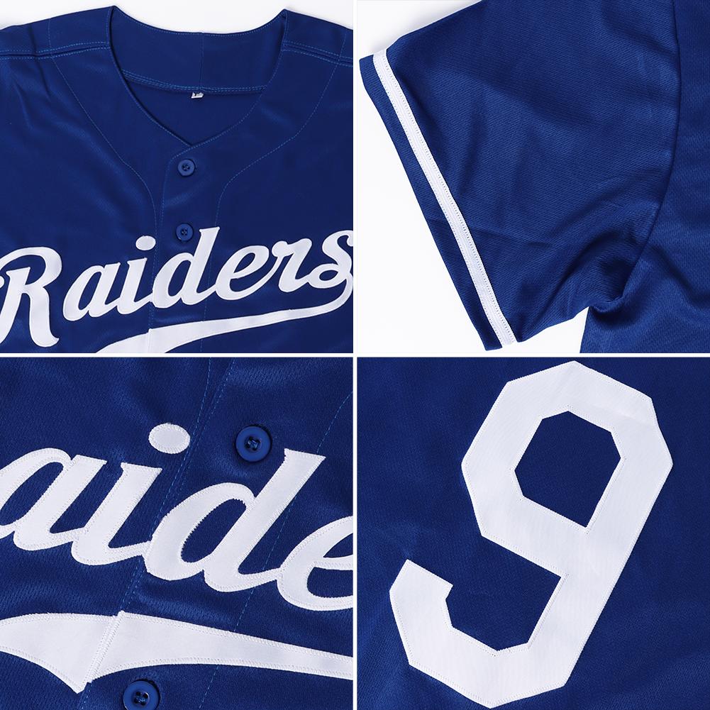 Custom Royal White-Red Authentic Baseball Jersey - Image 7