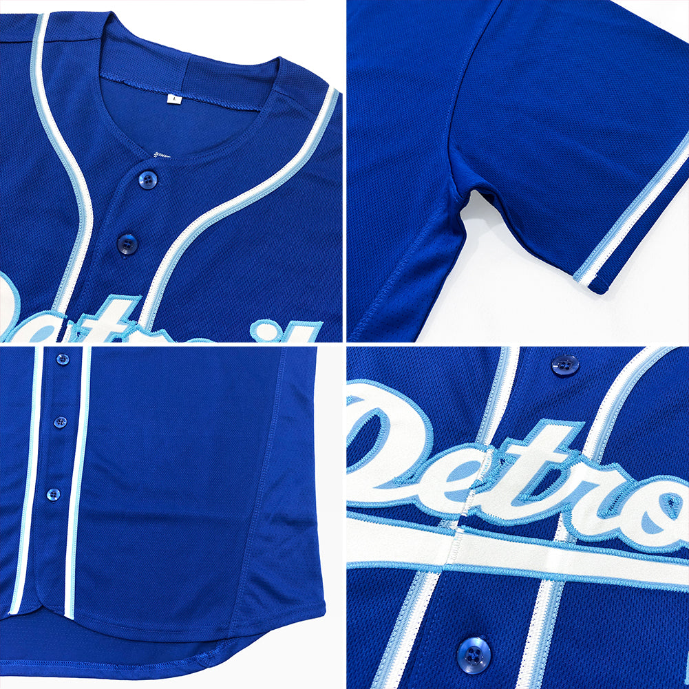 Custom Royal White Authentic Baseball Jersey - Image 6