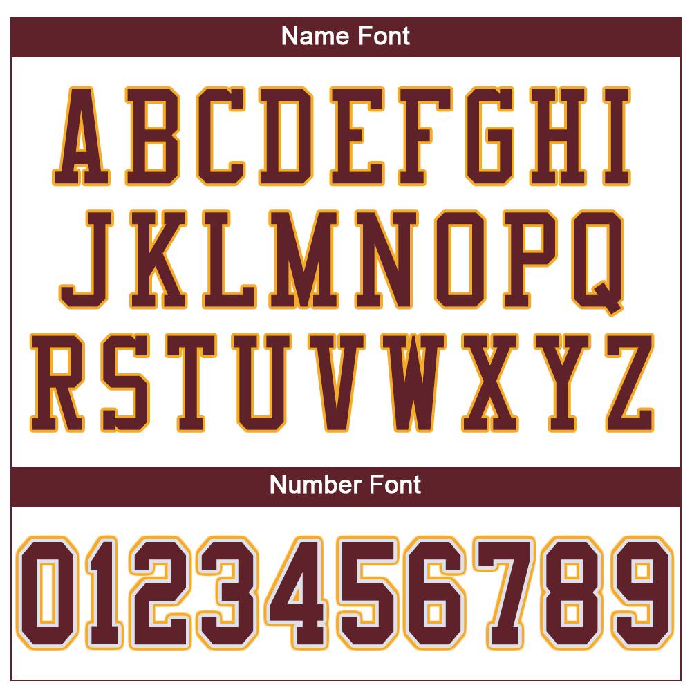 Custom White Burgundy-Gold Mesh Authentic Football Jersey - Image 5