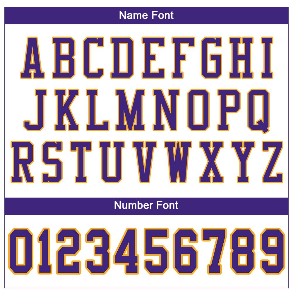 Custom White Purple-Gold Mesh Authentic Football Jersey - Image 5