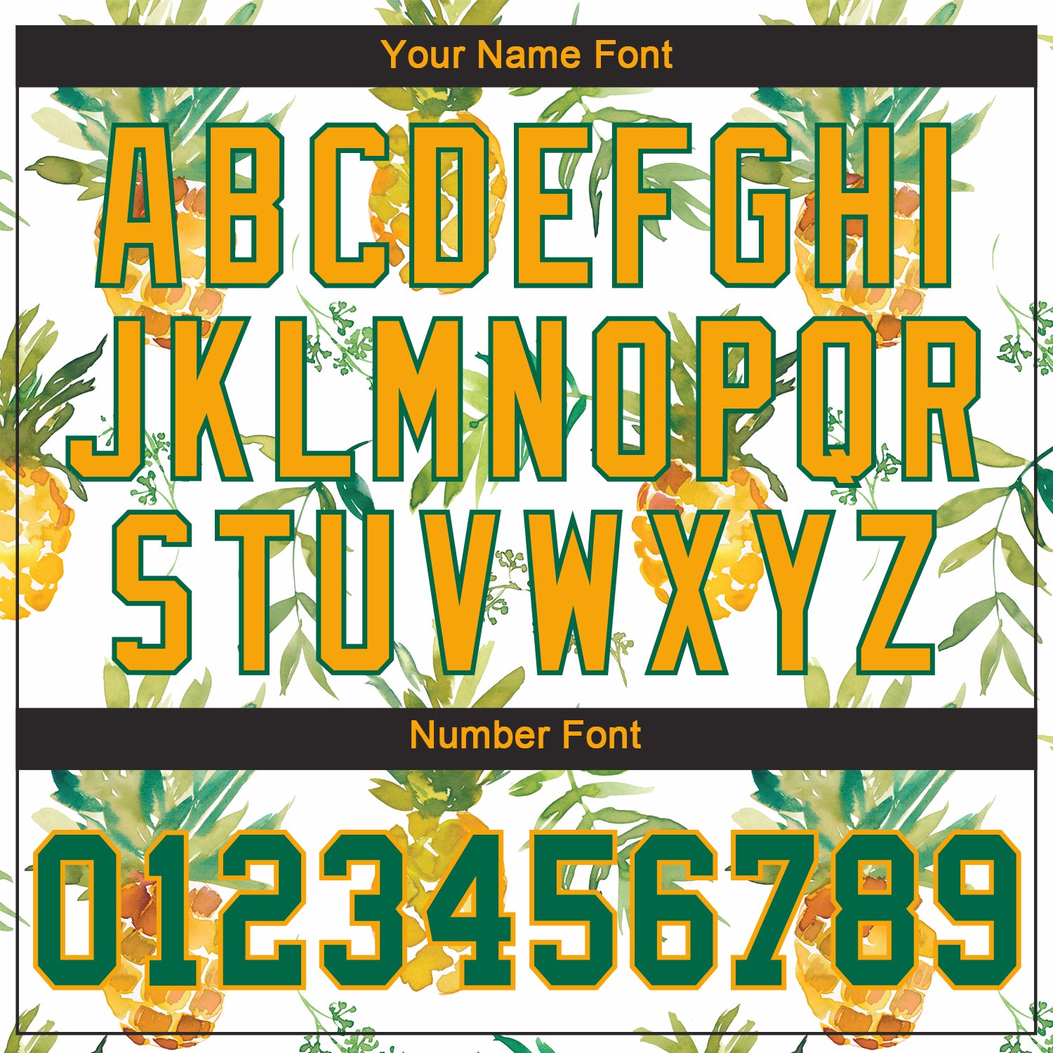 Custom White Kelly Green-Gold 3D Pattern Design Hawaii Pineapples Authentic Baseball Jersey - Image 6